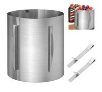 Rant ajustable de 16 a 30 cm de diámetro - Anillo alto con paso y abrazadera de acero inoxidable - para tartas en capas, tartas y mousses - resistente al calor