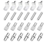 Rantecks 120 piezas Kit de pasadores de estante, 4 estilos, pasadores para estantes niquelados de alta calidad, adecuados para guardarropas, gabinetes, perchas, estanterías, armarios, estantes