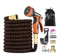 Rantizon Manguera Extensible 30 Metros, Boquilla en 10 Modos, Manguera Extensible con 4 Capas de Látex a Prueba de Fugas, 3/4 "- 1/2" Conector de Latón, Mangeras Jardineria Flexible 30M