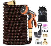 Rantizon Manguera Extensible 45 Metros, Boquilla en 10 Modos, 3/4 "- 1/2" Conector de Latón, Antienredos, Alta Presión y Duradera para Riego y Limpieza