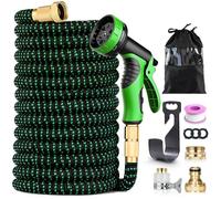 Rantizon Manguera Extensible 45M con Boquilla en 10 Modos, Manguera Jardin Extensible con 4 Capas de Látex a Prueba de Fugas, 3/4 "- 1/2" Conector de Latón, Mangueras Extensibles Jardin 45 Metros