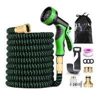 Rantizon Manguera Jardin Extensible 30M, Boquilla en 10 Modos, Manguera Extensible con 4 Capas de Látex a Prueba de Fugas, 3/4 "- 1/2" Conector de Latón, Mangeras Jardineria Flexible 30 Metros