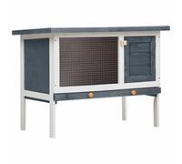 Rantry Conejera para exteriores con tablero individual gris de madera, jaula para animales, jaula para pollos exterior para aves de corral, gallineros, conejos, decoración de muebles dormitorio