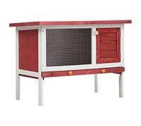 Rantry Conejera para exteriores con tablero individual rojo de madera, jaula para animales, jaula para pollos exterior para aves de corral, gallineros, conejos, decoración de muebles habitación