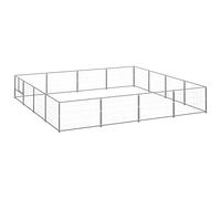 Rantry Jaula para perros plateada 16 m² de acero, jaula para perros, jaula para perros de interior, recinto para perros de exterior, Kennel para perros, jaulas para perros, decoración de muebles