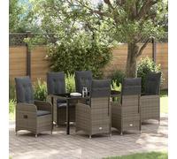 Rantry Juego de comedor de jardín de 7 piezas con cojín en polirratán gris Model3379650