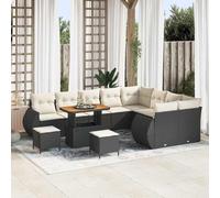 Rantry Sofá Modular de Exterior 4 Plazas con Cojines Negros y Crema - Estilo y Comodidad en tu Espacio Modelo LWZJ915-3361915ES