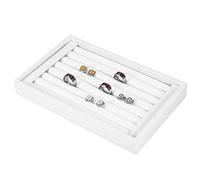 Ranura para Bandeja de Exhibición de Anillo de 4 Colores, Caja de Soporte Organizador de Joyería de Moda, Escaparate de Anillo de Terciopelo para Pendientes de Anillo(Blanco) Jewelrystorage