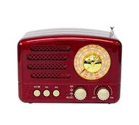 Ranura portátil Retro de Radio en Red & Coffee Am FM SW Altavoz la Tarjeta del TF Mini con Viaje con Carga USB Portátil(Rot)