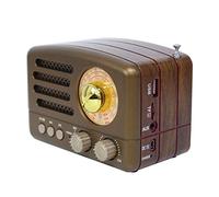 Ranura portátil Retro de Radio en Red & Coffee Am FM SW Altavoz la Tarjeta del TF Mini con Viaje con Carga USB Portátil(Coffee)