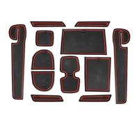 Ranura Puerta Interior Coche para Suzuki para Swift 2018 2019 2020 Accesorios Alfombrillas para Ranuras Puerta Coche Consola Portavasos Posavasos Antideslizantes(Rosso)