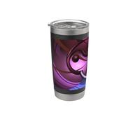 Ranura Yin Yang - Diseño abstracto de geometría fractal Vaso térmico de acero inoxidable de doble pared