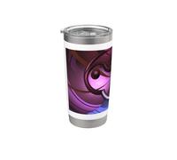 Ranura Yin Yang - Diseño abstracto de geometría fractal Vaso térmico de acero inoxidable de doble pared