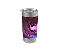 Ranura Yin Yang - Diseño abstracto de geometría fractal Vaso térmico de acero inoxidable de doble pared