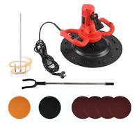 Ranuradora EléCtrica Para Alisar Paredes Y Concreto Con Varilla Mezcladora Y Luz Led,80-600 Rpm, Llana EléCtrica Para Mortero Y Yeso, MáQuina Para Alisar Paredes Con PéRtiga De ExtensióN(Red)