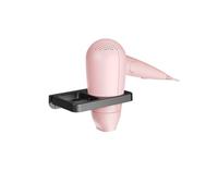 Ranuras de pared que ahorran espacio para el cabello para el baño, organizador de almacenamiento, organizador de secadores, cables, estante de pared ABS negro/blanco, con doble para secadora (negro)