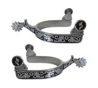 Ranuw Acero inoxidable espolón de caballo Western Boy Hombres Ropel con equipo Decoración de botas Accesorios de equitación Acero inoxidable para hombres mujeres