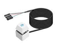 Ranuw Botón de encendido para ordenador de sobremesa con luces LED y cable de extensión, fácil instalación