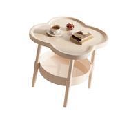Ranuw Estante de almacenamiento para dormitorio de varios niveles, construcción de plástico ligero, estilos simples, decoraciones de color crema, ahorro de espacio, esquinas redondeadas, estante de