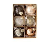 Ranuw Paquete de 6 elegantes adornos navideños de cristal que añaden un ambiente festivo a la decoración de tu hogar, porches, ventanas, decoración de plástico para Navidad