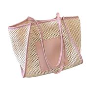 Ranuw Práctica bolsa de playa para mujer, bolso espacioso de malla, perfecto para viajes, compras de alimentos y días de verano, grandes viajes de ocio, piscina, b