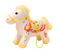 Ranuw Símbolo de la prosperidad, caballo de peluche, signo del zodiaco, juguete animal con tela suave para celebraciones familiares, caballo de bienestar, peluche con relleno de algodón suave para el