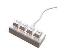 Ranuw Teclado USB programable de 4 teclas con cable de respuesta rápida para tareas urgentes y juegos competitivos. Teclado de respuesta rápida