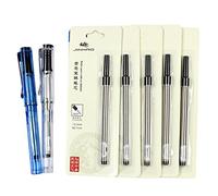 Ranvi Bolígrafo rollerball 2 piezas 5099 y 5 piezas 0.7 recargas en espiral de bolígrafo negro(transparente blanco, azul transparente)