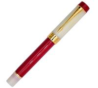 Ranvi Pluma estilográfica Jinhao 100, plumín extrafino, detalles dorados, rojo