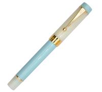 Ranvi Pluma estilográfica Jinhao 100, Plumín fino, Adornos dorados, Clip de bola, Azul