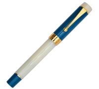 Ranvi Pluma estilográfica Jinhao 100, Plumín fino, Adornos dorados, Clip de bola, Azul oscuro
