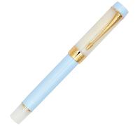Ranvi Pluma estilográfica Jinhao 100, plumín fino, detalles dorados, azul