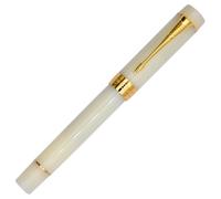 Ranvi Pluma estilográfica Jinhao 100, plumín fino, detalles dorados, blanco