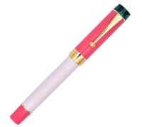 Ranvi Pluma estilográfica Jinhao 100, Plumín mediano, Adornos dorados, Clip de bola, Rosa