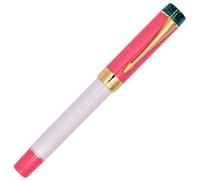 Ranvi Pluma estilográfica Jinhao 100, plumín mediano, detalles dorados, rosa
