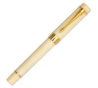 Ranvi Plumín estilográfica Jinhao 100, plumín fino, detalles dorados, abrazadera de espada, beige