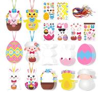 RANYAKE 72piezas Manualidades de Pascua,Conejo de Pascua,Kits Huevos de Pascuas,Adornos Colgantes de Pascu con Accesorios Autoadhesivos para Manualidades,Manualidade DIY para Adolescentes