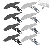 RANYAKE 8piezas Patches de Cadena para Teléfono MóVil,Parches de Repuesto con Anillo de Multifuncional,Parche de Metálica,Gira 360°,No se Rompe,Duradero,Parche Metálico Universal para Teléfono Móvil