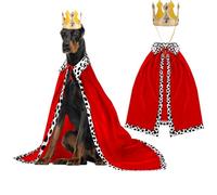 RANYPET Disfraz de rey para perro, disfraz de Halloween para perro, capa de rey con corona para perros medianos y grandes, disfraz de príncipe para mascotas, disfraz de reina príncipe y princesa
