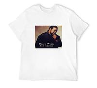 RAOAR Barry White Soul Seduction Vinyl CD Cover T-Shirt Mens White Tees Unisex Shirt S