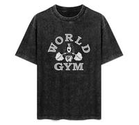 RAOAR World Gym T-Shirt Mens Black Tees Unisex Shirt S