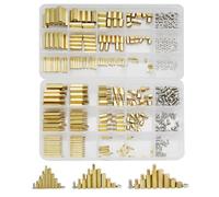 Raogoodcx - Kit de tuercas de latón para tornillos M2 M3 M4 macho y hembra con caja