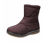 RAOKENSU Botas de nieve para mujer, impermeables, antideslizantes, con forro de felpa, botas de nieve gruesas para invierno, botines térmicos de peluche, zapatos de invierno cómodos, para exteriores