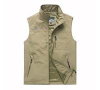 RAOKENSU Chaleco de pesca para hombre de verano para exteriores, chaleco de trabajo Safari con muchos bolsillos, fino y ligero, chaleco de verano, chaleco para bicicleta, chaleco multifunción, chaleco
