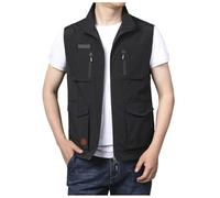 RAOKENSU Chaleco para exteriores para hombre, sin mangas, chaleco de trabajo de verano con varios bolsillos, ligero, transpirable, chaleco de verano, caza, camping, pesca, bicicleta, chaleco de viento