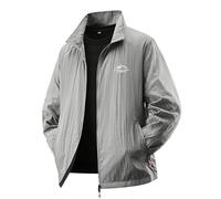 RAOKENSU Chaqueta de verano ligera para hombre, protección solar, impermeable, chaqueta softshell fina, transpirable, cortavientos, manga larga, cuello alto, chaqueta para exteriores, chaqueta