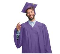 RAOKENSU Disfraz de graduación Talar para graduarse de Bachelor Master Académica con sombrero, sombrero de caftán y borlas, 3 piezas, uniformes escolares universitarios, O Púrpura, 44