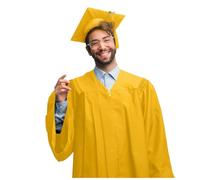 RAOKENSU Disfraz de graduación Talar para graduarse de Bachelor Master Académica con sombrero, sombrero de caftán y borlas, 3 piezas, uniformes escolares universitarios, O amarillo., 51