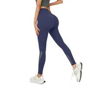 RAOKENSU Pantalones largos para correr para mujer, leggings de compresión push up, sexy, pantalones de yoga, cintura alta, ajustados, sin costuras, control de abdomen, pantalones de compresión, O Navy