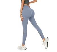 RAOKENSU Pantalones largos para correr para mujer, leggings de compresión push up, sexy, pantalones de yoga, cintura alta, ajustados, sin costuras, control de abdomen, pantalones de compresión, O Azul